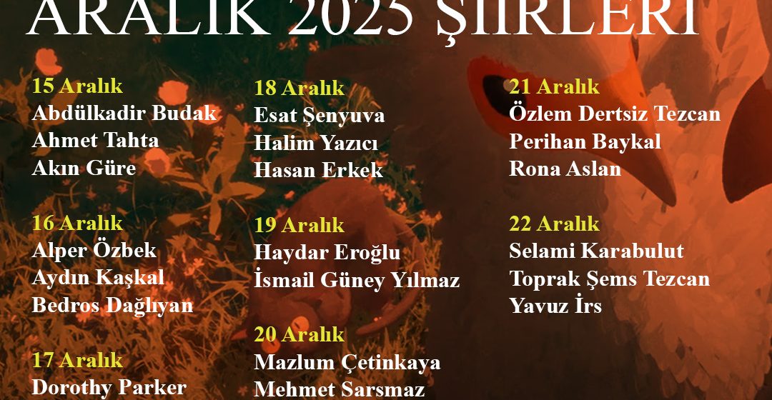 Tozan Alkan seçiciliğinde #eklitera Aralık Şiirleri